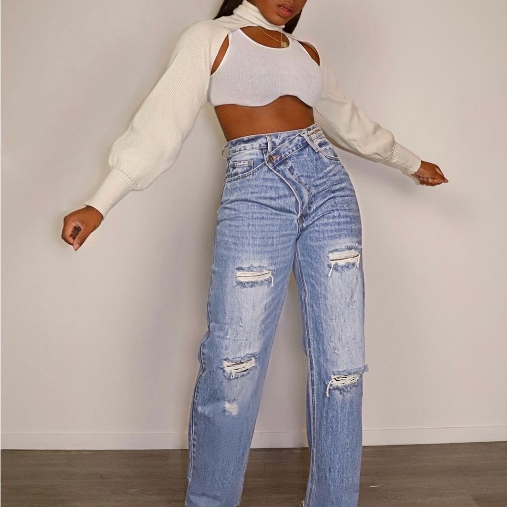Insane Gene Cross-over High Waisted Denim Jeans
